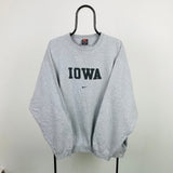 Vintage Nike Iowa Sweatshirt Grey XXL