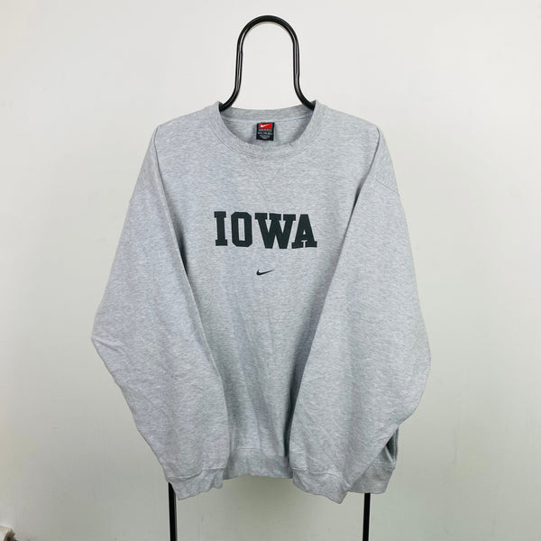 Vintage Nike Iowa Sweatshirt Grey XXL