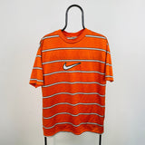 Vintage Nike Striped T-Shirt Orange Large