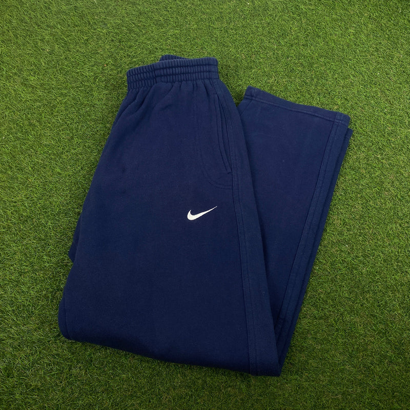 Vintage Nike Wide Leg Cotton Joggers Blue Medium