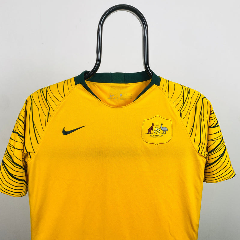 Vintage Nike Australia Football Shirt T-Shirt Yellow Small