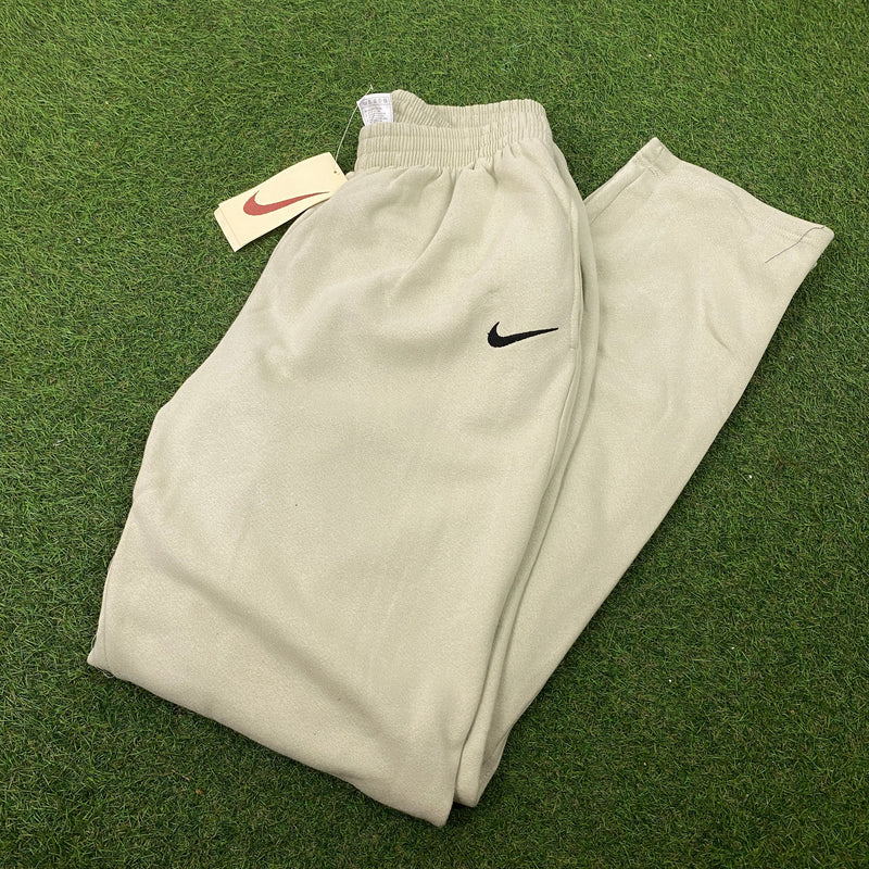 Vintage Nike Wide Leg Cotton Joggers Brown XXL