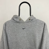 Vintage Nike Centre Swoosh Hoodie Grey Small