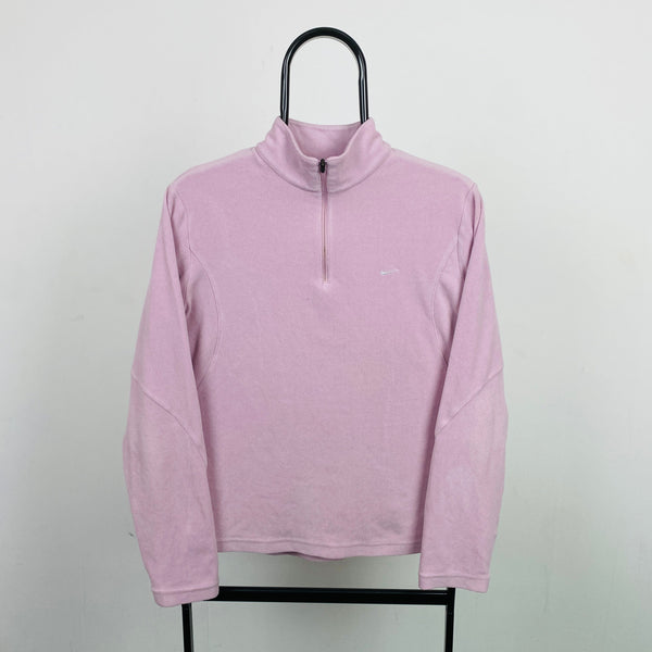 Vintage Nike 1/4 Zip Fleece Sweatshirt Pink Medium