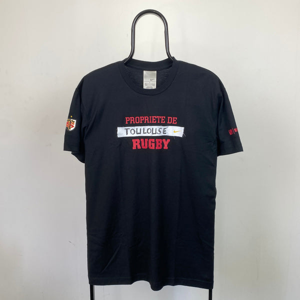 Vintage Nike Toulouse Rugby T-Shirt Black Medium