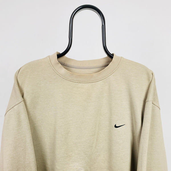 Vintage Nike Cropped Sweatshirt Brown XXL