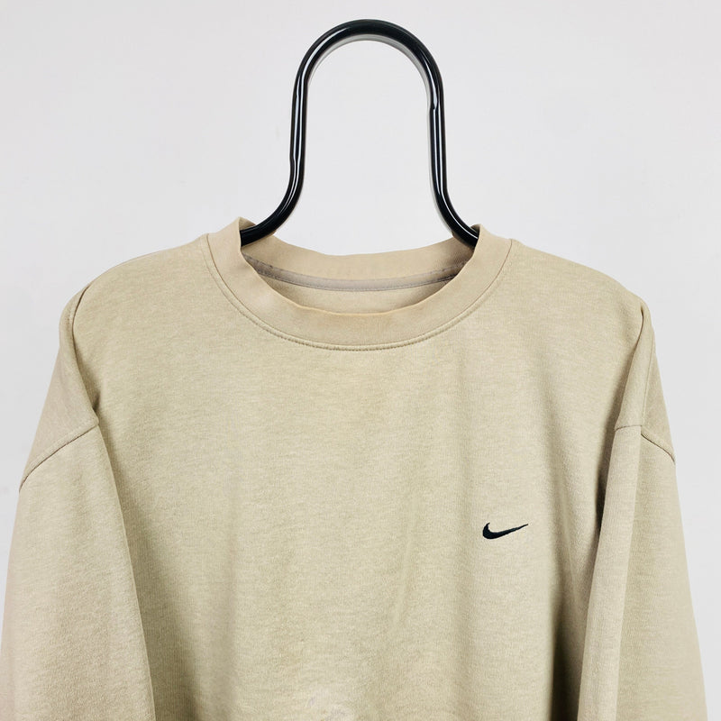 Vintage Nike Cropped Sweatshirt Brown XXL