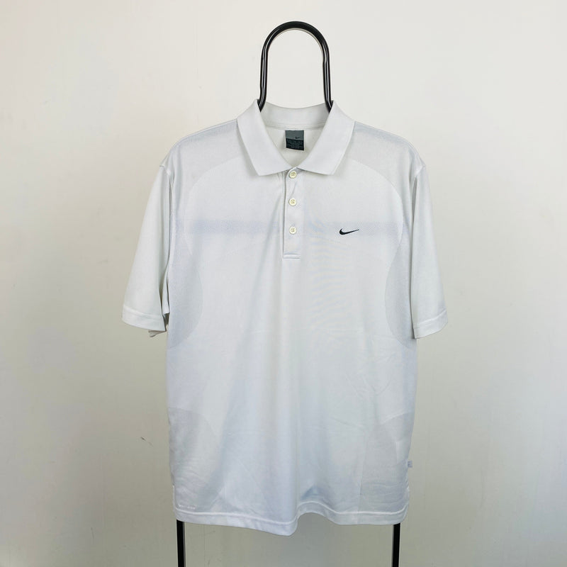 Vintage Nike Dri-Fit Polo Shirt T-Shirt White XL