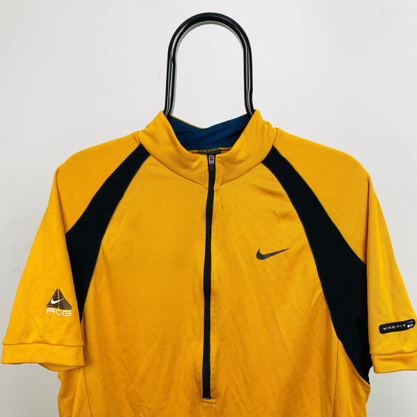 Vintage Nike ACG Cycling T-Shirt Yellow Large