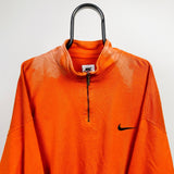 Vintage Nike 1/4 Zip Sweatshirt Orange XXL