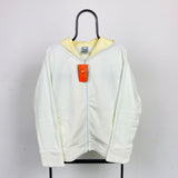 Vintage Nike Teddy Fleece Hoodie Cream White Medium