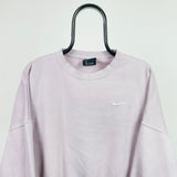 Vintage Nike Cropped Sweatshirt Purple Large