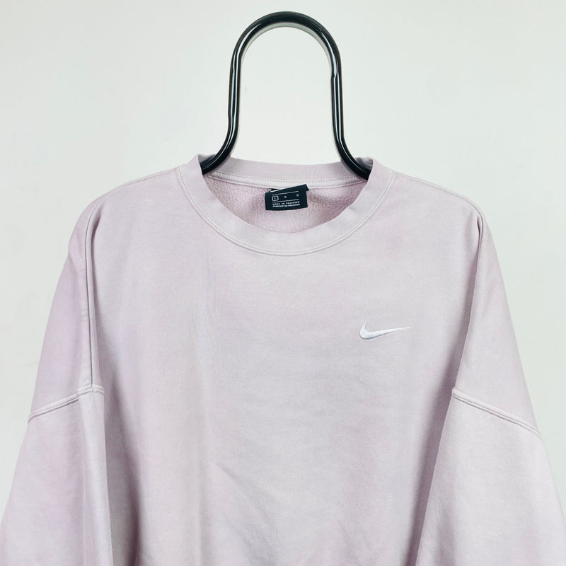 Vintage Nike Cropped Sweatshirt Purple Large