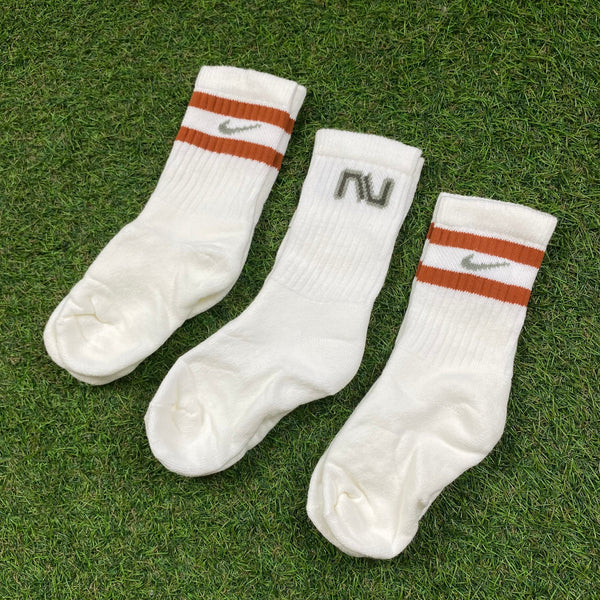 Vintage Nike Socks 3 Pack White Striped