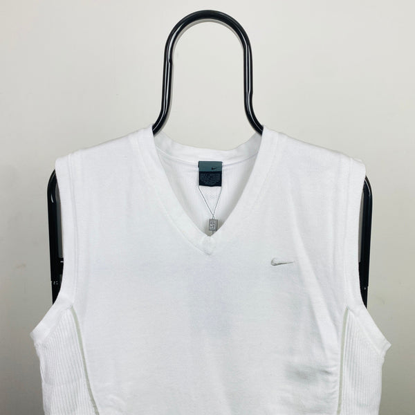 Vintage Nike Sweater Vest Sweatshirt White Small