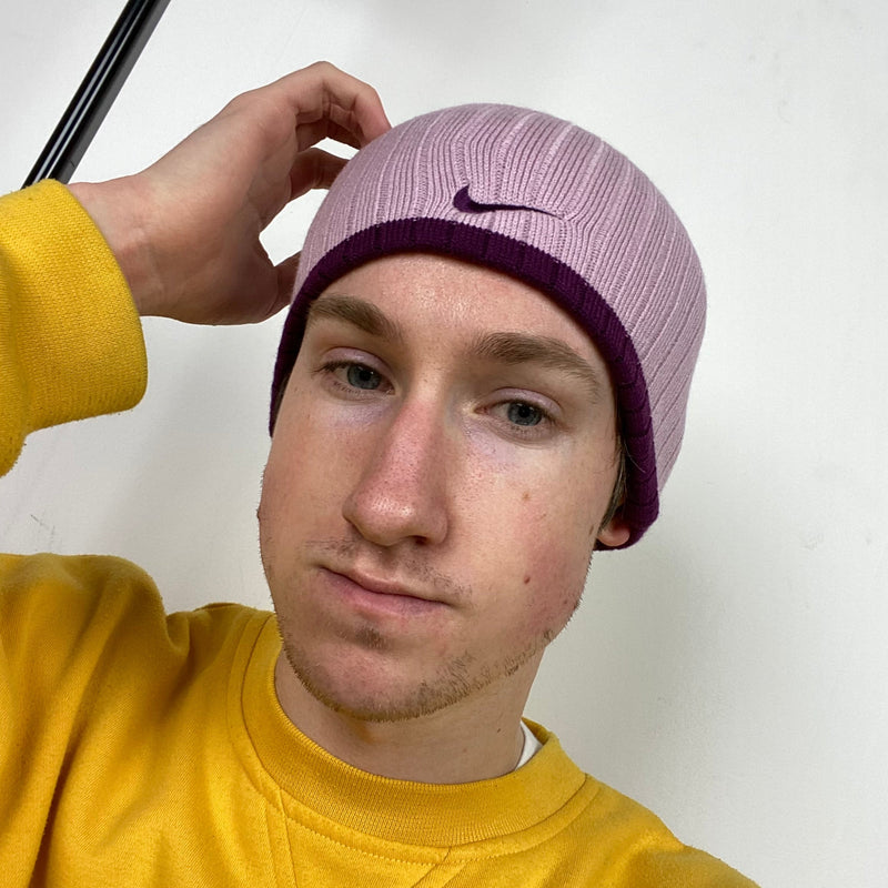 Vintage Nike Beanie Hat Pink