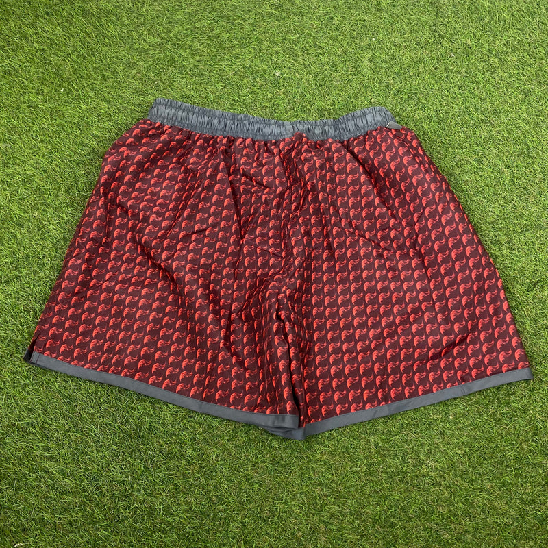 Vintage Nike Wavey Shorts Red XL