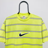 Vintage Nike Striped T-Shirt Yellow Medium