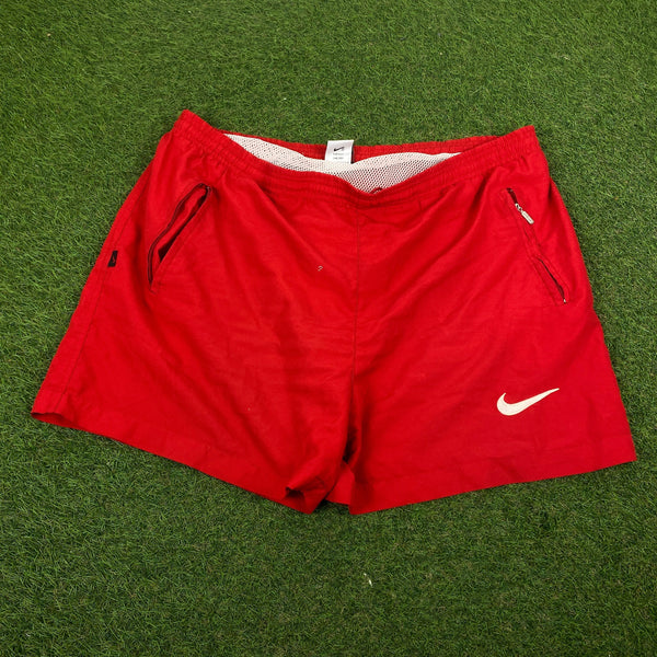 Vintage Nike Zip Pocket Shorts Red XL