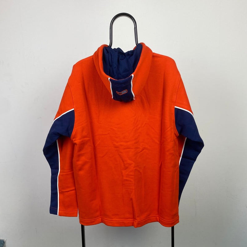 Vintage Nike 1/4 Zip Hoodie Orange XL