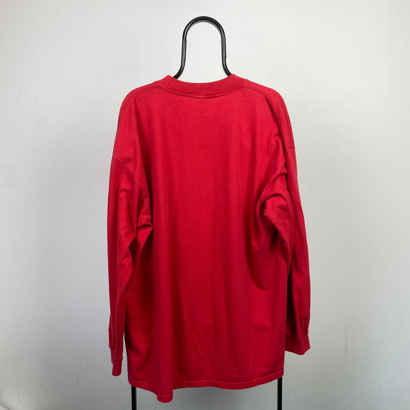 Vintage Nike Mock Neck Sweatshirt Red XXL