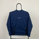 Vintage Nike Script Sweatshirt Blue XS