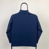 Vintage Nike Mock Neck Sweatshirt Blue XS