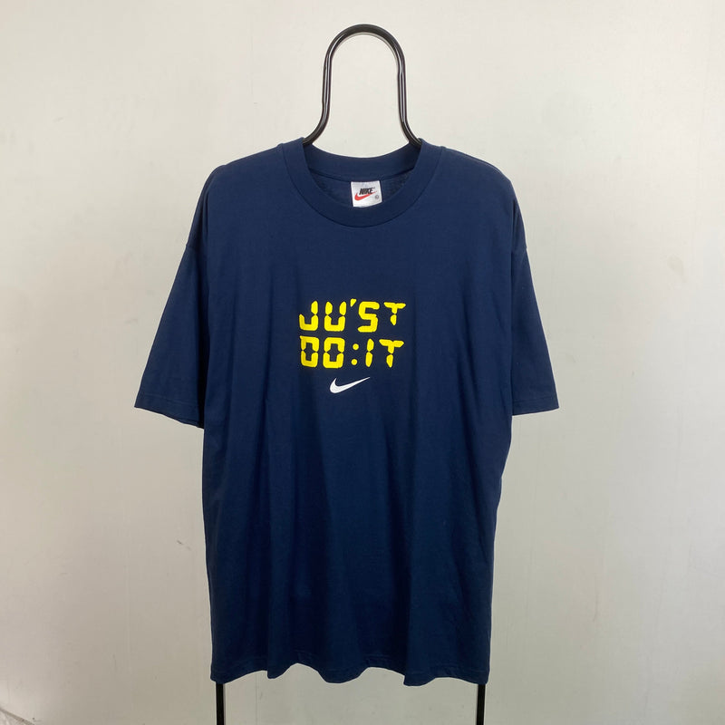 Vintage Nike Clock T-Shirt Blue XL