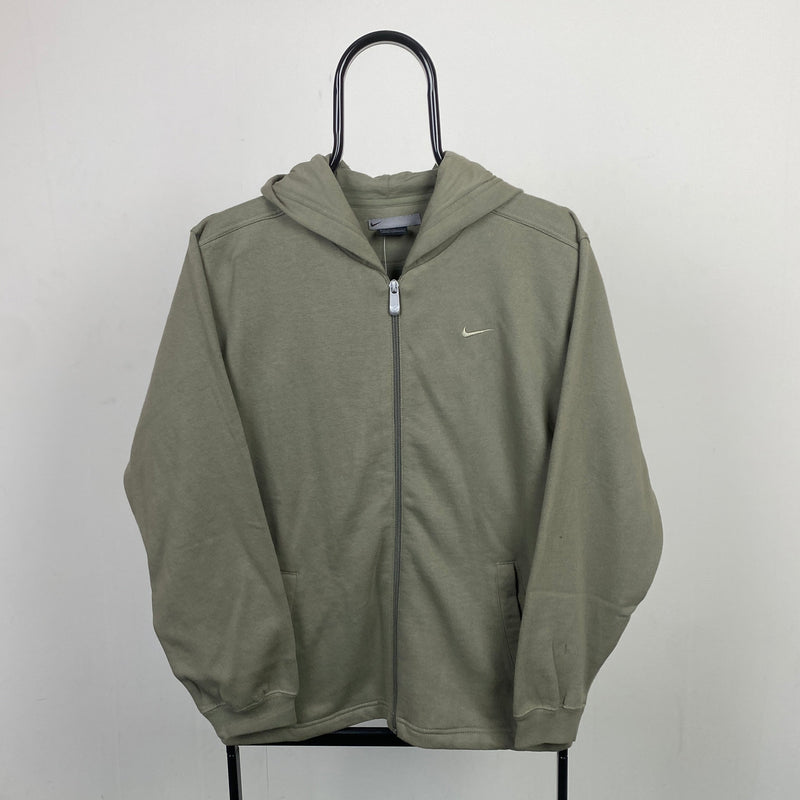 Vintage Nike Zip Hoodie Khaki Green Small