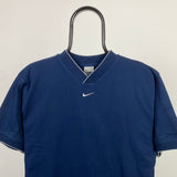 Vintage Nike Centre Swoosh T-Shirt Blue XXS