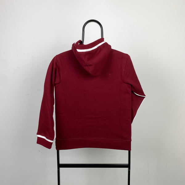 Vintage Nike Centre Swoosh Hoodie Red XS