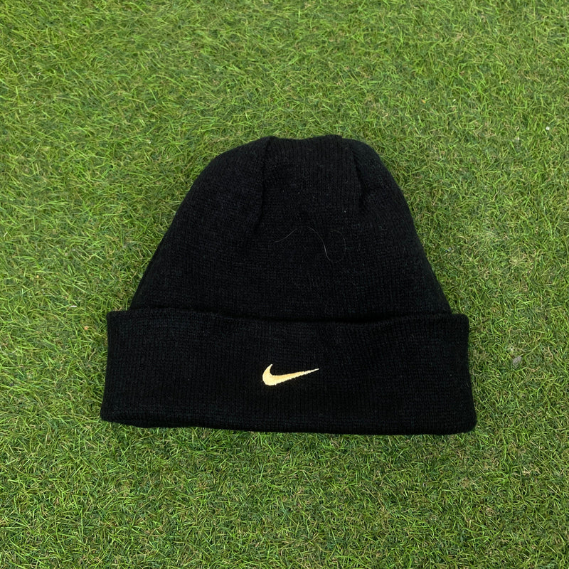 Vintage Nike Reversible Beanie Hat Red Black