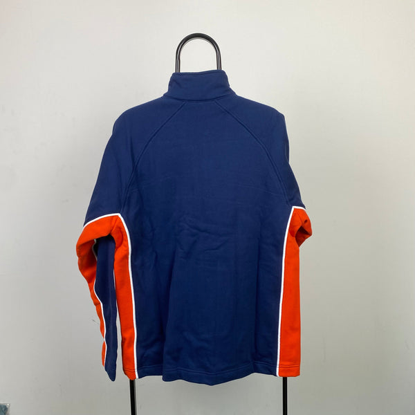 Vintage Nike Zip Sweatshirt Blue Medium