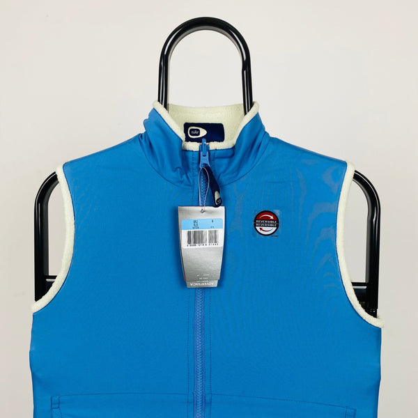 Vintage Nike Reversible Fleece Gilet Jacket Baby Blue XS