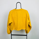 Vintage Nike Cropped Sweatshirt Yellow Large