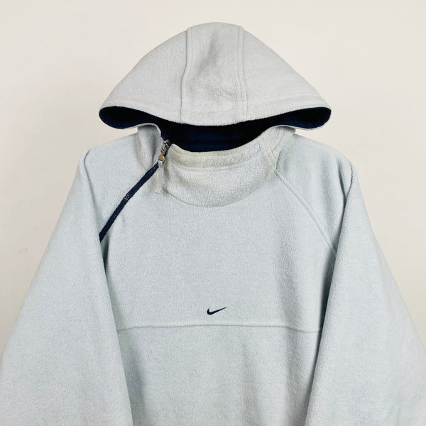 Vintage Nike Sidewinder Reversible Fleece Coat Jacket Baby Blue XL