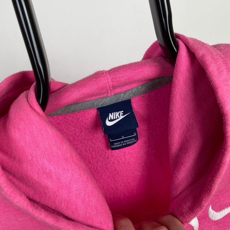 Vintage Nike Hoodie Light Pink Large