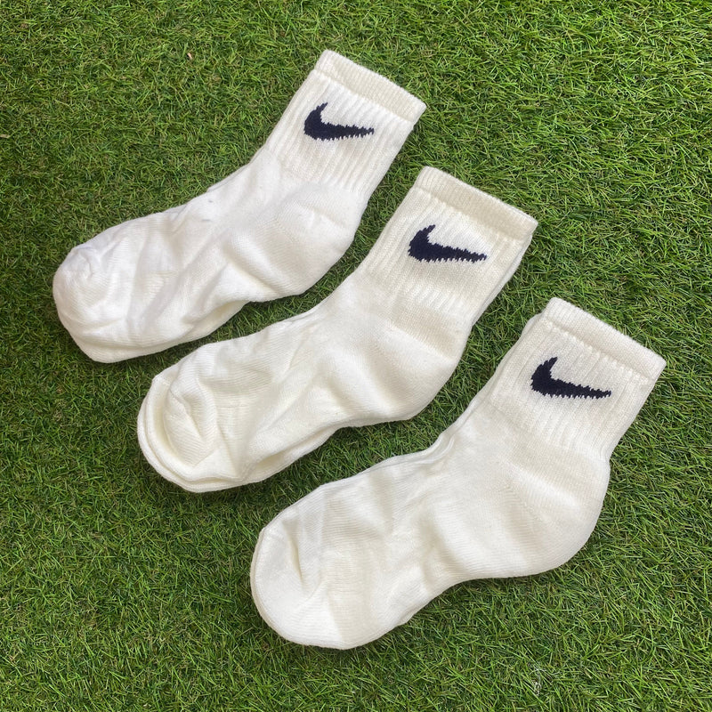 Vintage Nike Socks 3 Pack White