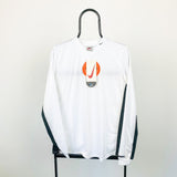 Vintage Nike Mock Neck Long Sleeve T-Shirt White Medium