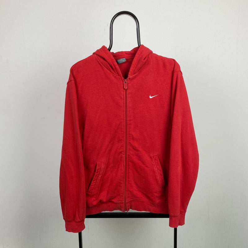 Vintage Nike Zip Hoodie Red Small