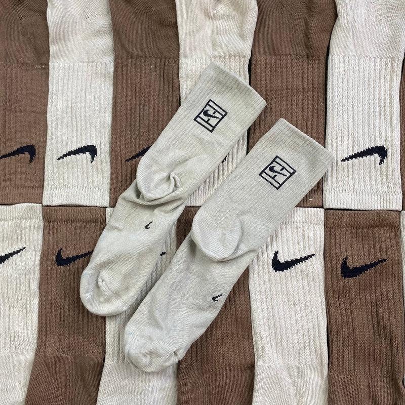 Vintage Nike Challenge Court Socks Tan Brown