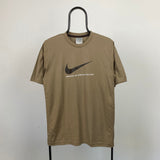 Vintage Nike Swoosh T-Shirt Brown Medium