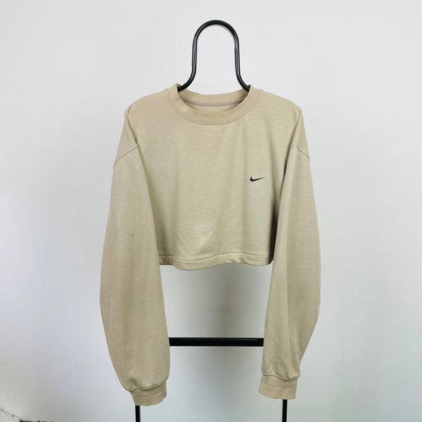 Vintage Nike Cropped Sweatshirt Brown XXL