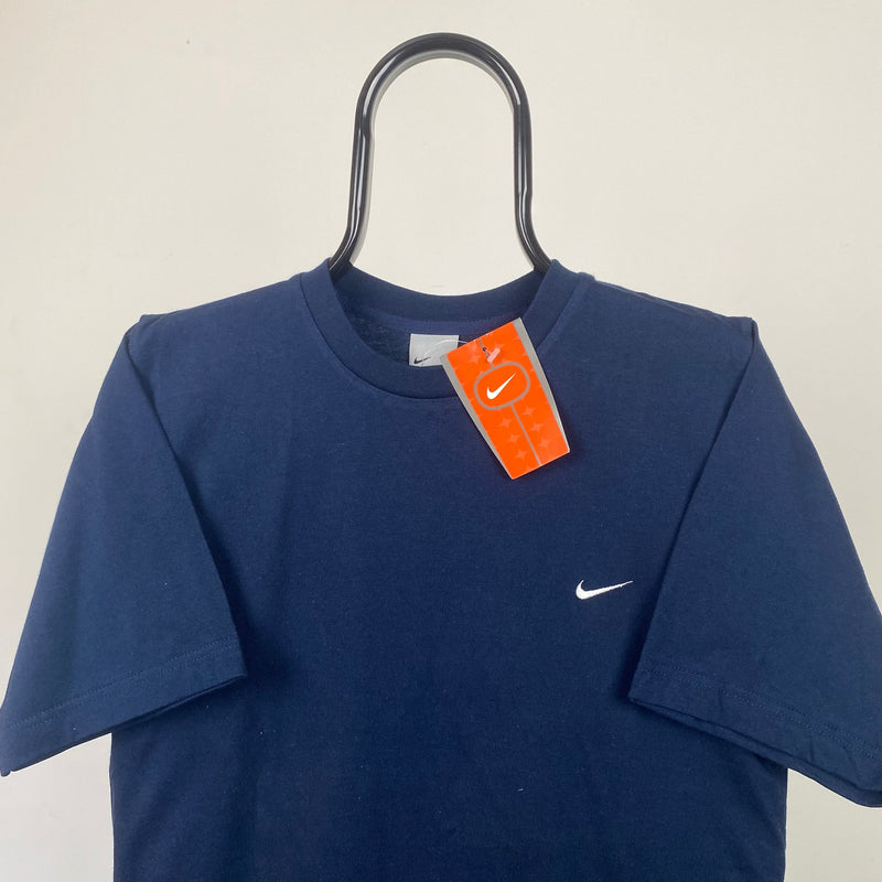 Vintage Nike Swoosh T-Shirt Blue Small