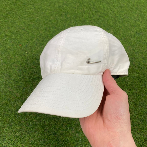 Vintage Nike Metal Swoosh Hat White