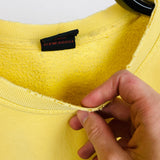 Vintage Nike Thrashed Sweatshirt Lemon Yellow Medium