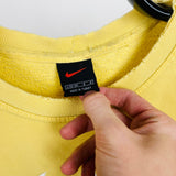 Vintage Nike Thrashed Sweatshirt Lemon Yellow Medium