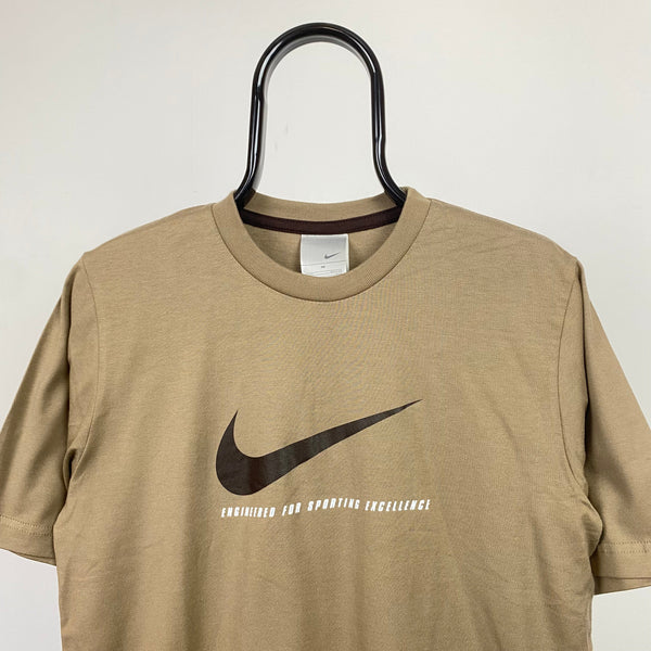 Vintage Nike Swoosh T-Shirt Brown Medium