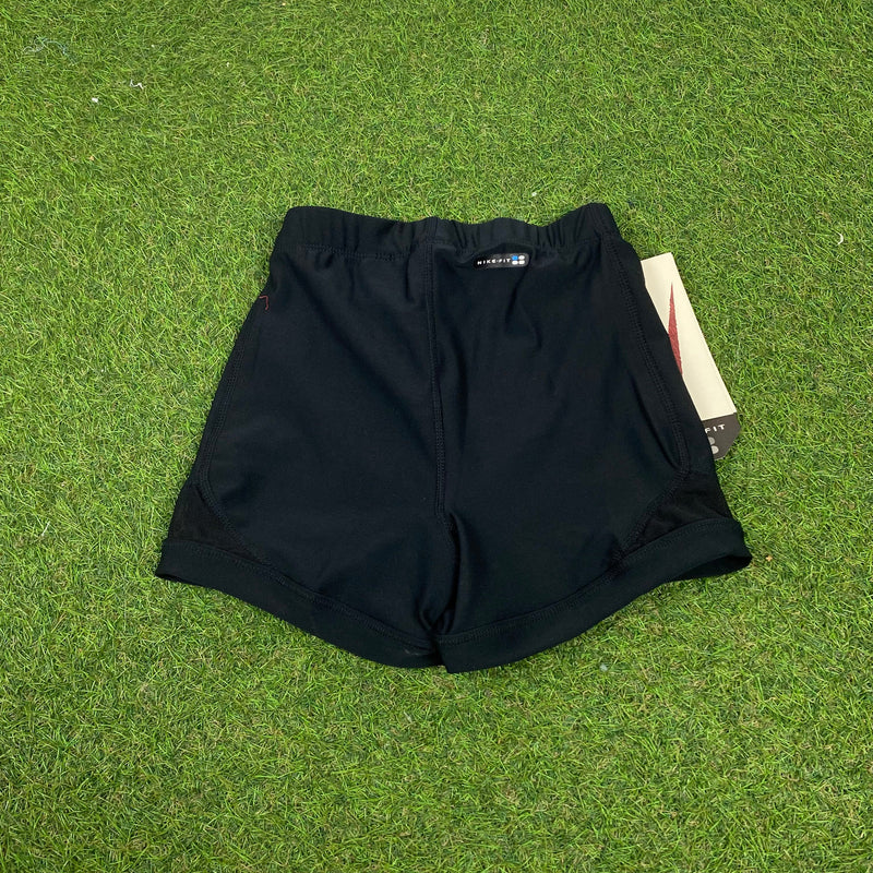 Vintage Nike Skinny Gym Shorts Black XS