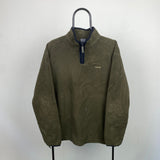 Vintage Nike 1/4 Zip Fleece Sweatshirt Green Medium